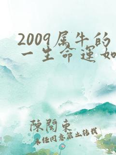 2009属牛的一生命运如何