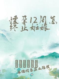 怀孕12周怎么终止妊娠