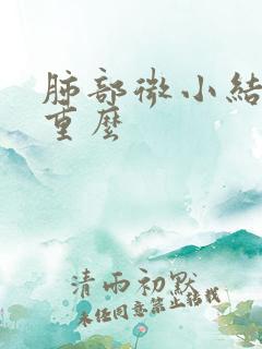 肺部微小结节严重么