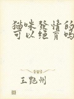 猫咪发情的时候可以绝育吗