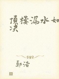 顶楼漏水如何解决