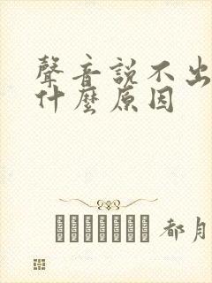 声音说不出话是什么原因