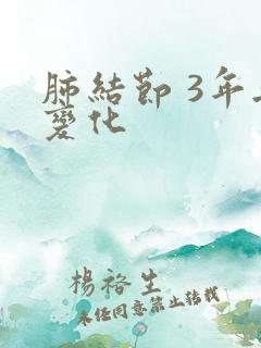 肺结节 3年无变化