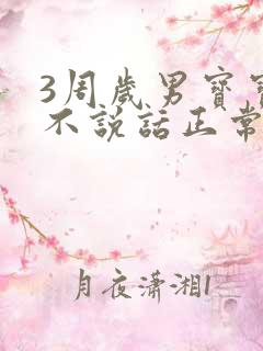 3周岁男宝宝还不说话正常吗