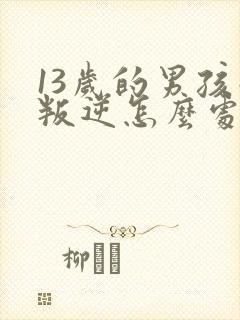 13岁的男孩子叛逆怎么处理