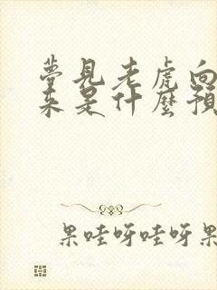 梦见老虎向我扑来是什么预兆