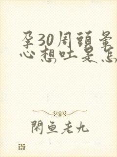 孕30周头晕恶心想吐是怎么了