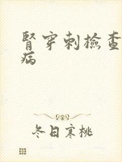 肾穿刺检查什么病