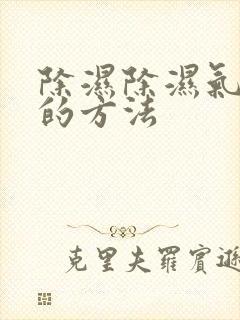 除湿除湿气最好的方法