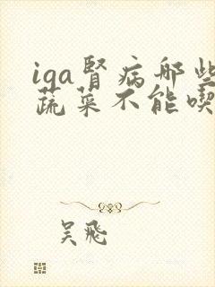 iga肾病哪些蔬菜不能吃