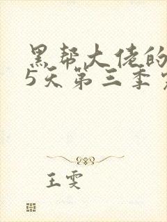 黑帮大佬的365天第三季完整版