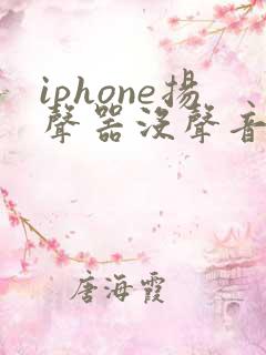 iphone扬声器没声音听筒有声音