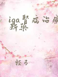 iga肾病治疗新药