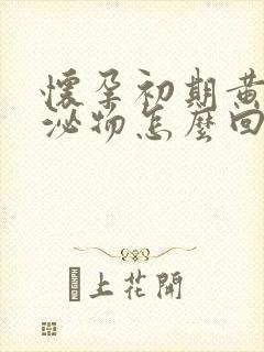 怀孕初期黄色分泌物怎么回事