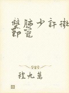 双肺少许微小结节灶