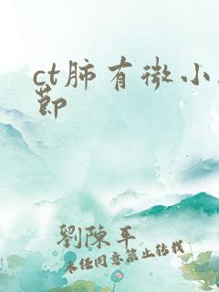 ct肺有微小结节