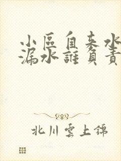 小区自来水管道漏水谁负责维修