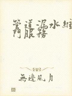 管道漏水维修上门服务