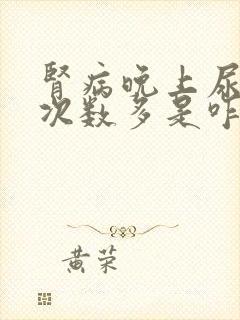 肾病晚上尿量少次数多是咋回事