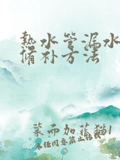 热水管漏水各种修补方法