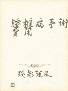 腰椎病手术治疗费用