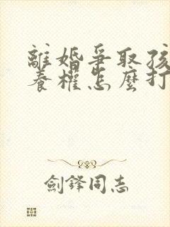 离婚争取孩子抚养权怎么打官司