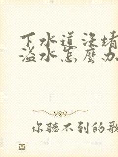 下水道没堵塞但溢水怎么办