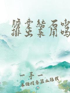 胆囊结石吃药能排出来用吗