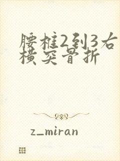 腰椎2到3右侧横突骨折