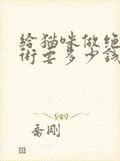 给猫咪做绝育手术要多少钱?