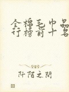 全棉毛巾品牌排行榜前十名