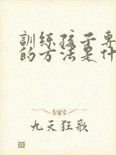 训练孩子专注力的方法是什么