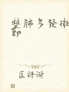 双肺多发微小结节