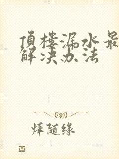 顶楼漏水最好的解决办法