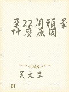 孕22周头晕是什么原因