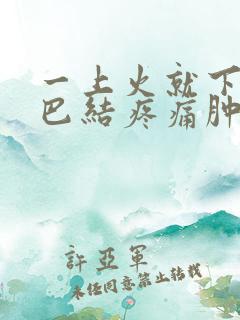 一上火就下颚淋巴结疼痛肿大