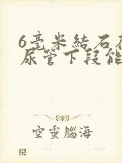 6毫米结石在输尿管下段能排出吗