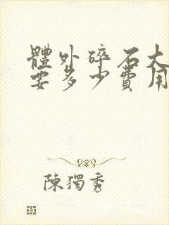 体外碎石大概需要多少费用