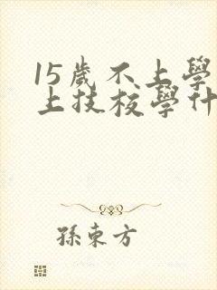 15岁不上学了上技校学什么