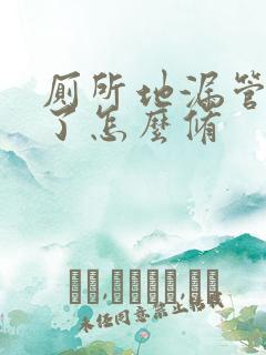 厕所地漏管漏水了怎么修