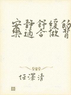 安静舒缓的纯音乐适合做背景音乐