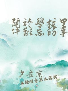 关于学校里的一件难忘的事情