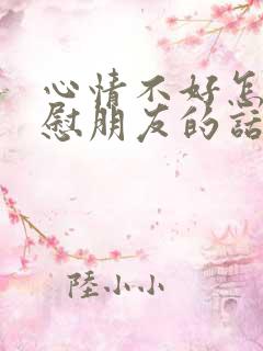 心情不好怎么安慰朋友的话