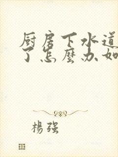 厨房下水道堵住了怎么办如何疏通