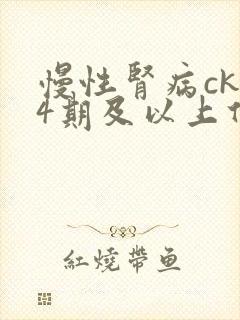 慢性肾病ckd4期及以上什么意思