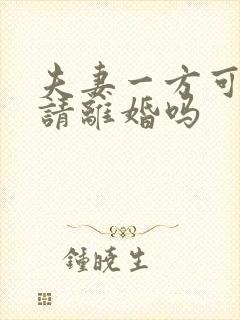 夫妻一方可以申请离婚吗