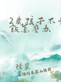 2岁孩子不爱吃饭怎么办