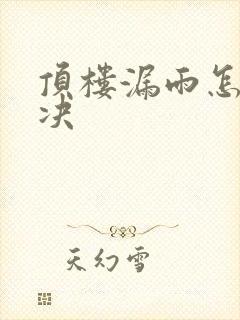 顶楼漏雨怎么解决