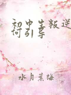 初中生叛逆期如何引导