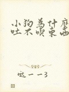 小狗为什么会呕吐不吃东西怎么办